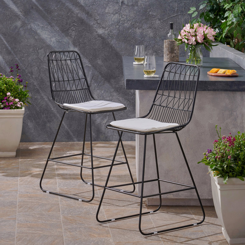 Outdoor Patio Counter Stool, Black