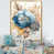 Toile avec cadre flottant or