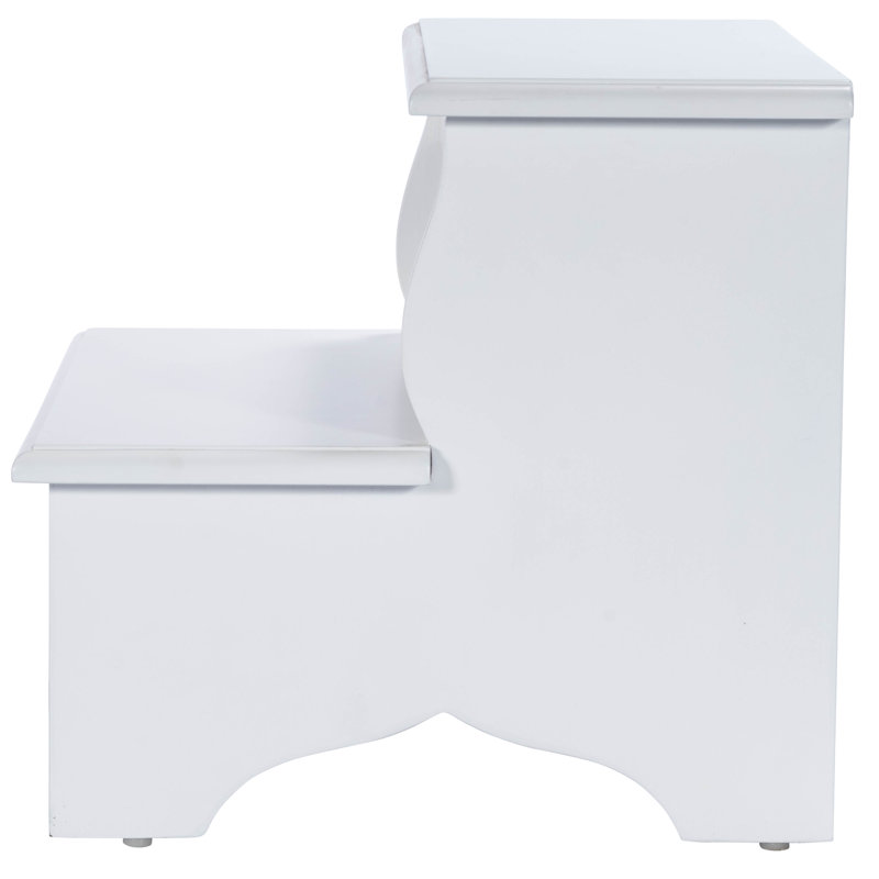 Plantation 2-Step Wood Step Stool, White