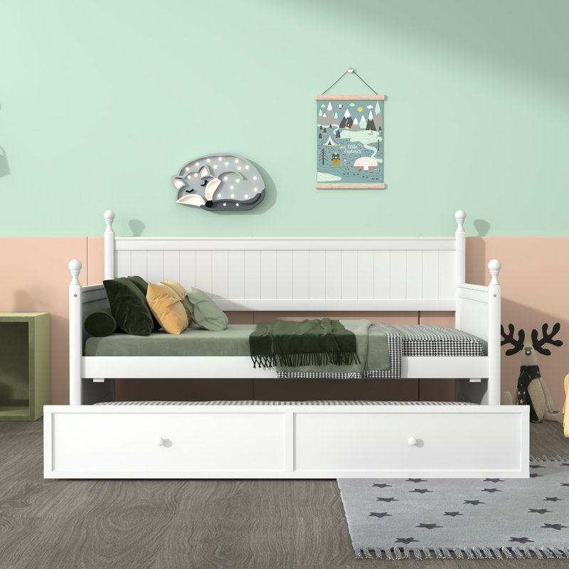 Ahamadou Daybed with Trundle Bed, White