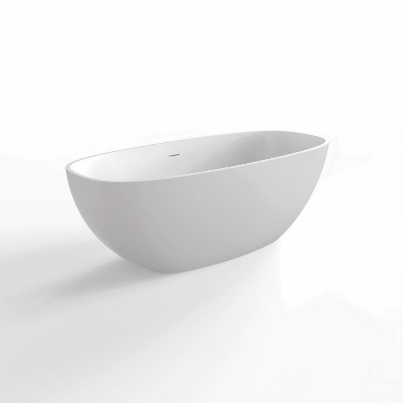 66.9 Inch Freestanding Solid Surface Soaking Bathtub