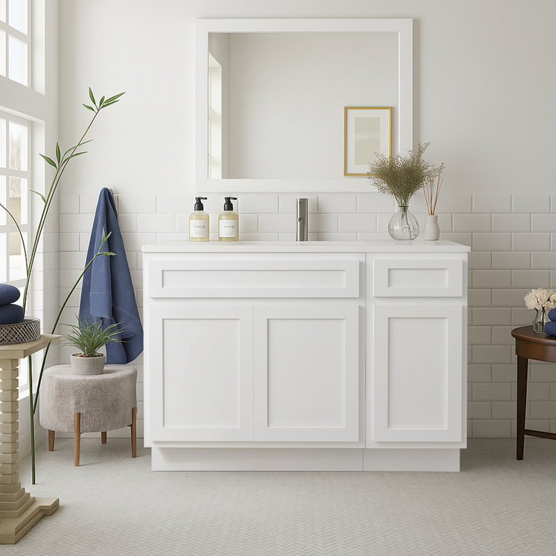 48'' Single Bathroom Vanity Base Only, White