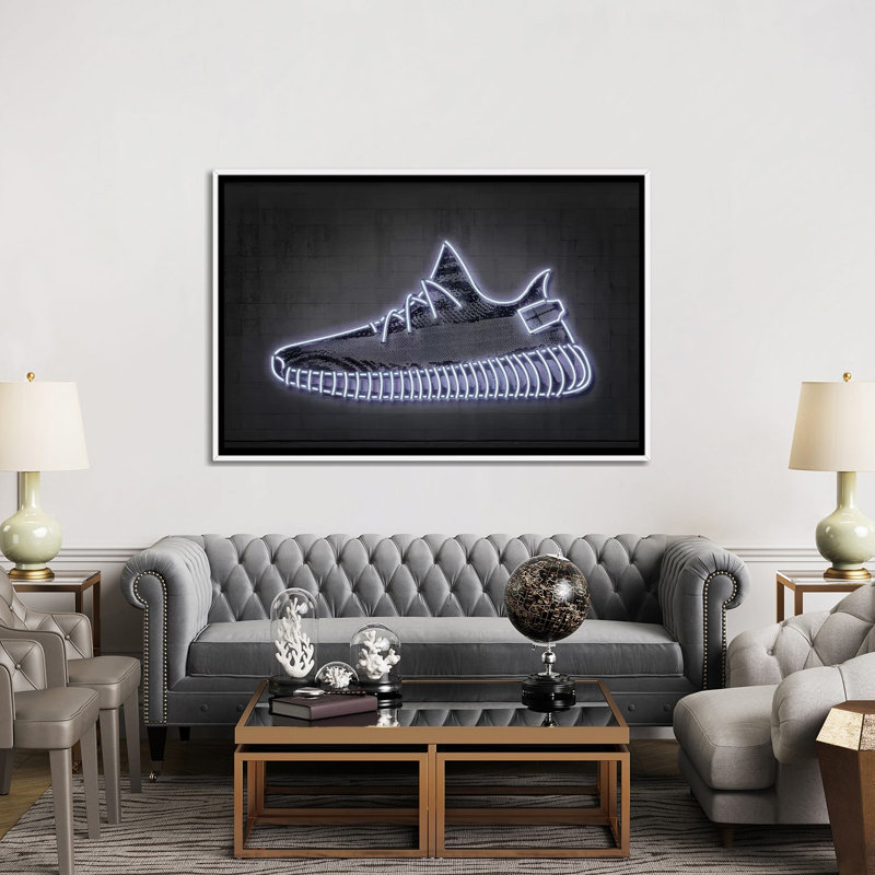 « Sneaker Y » par octave Mielu-impression d’art graphique, Pas de tapis, Toile blanche encadrée, H 40 po x l 60 po x 1,5 po
