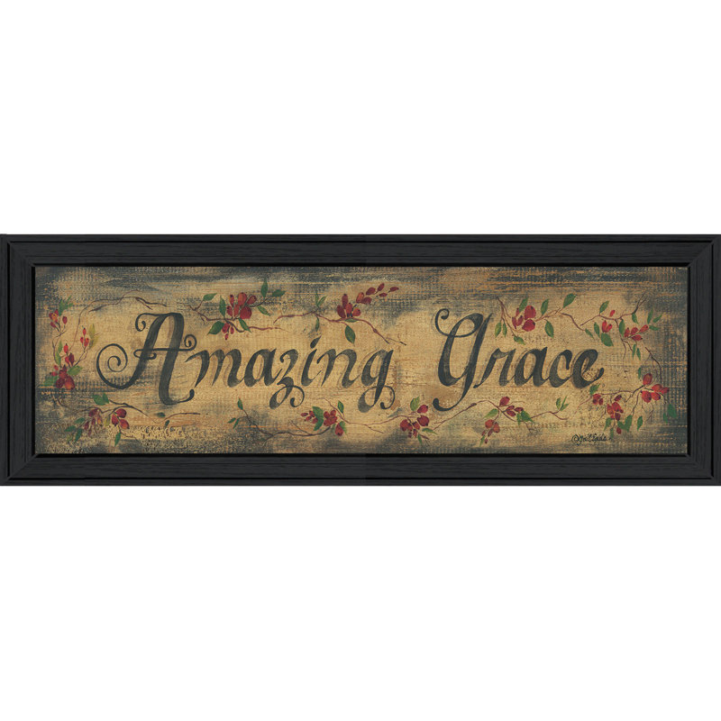 Amazing Grace Framed Wall Art for Living Room, Home Wall Décor Framed Print by Gail Eads, 10" H x 32" W x 1" D