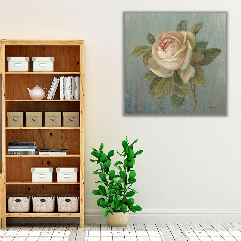 Cottage rose - reproduction d'art sur toile, H 16 po x l 16 po