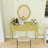 Luxury Makeup Vanity Desk With Oval Mirror, 3-Drawer Dressing Table For Jewelry Storage, Elegant Console Table For Entryway, Living Room & Bedroom, Stylish Home Decor-2092585651