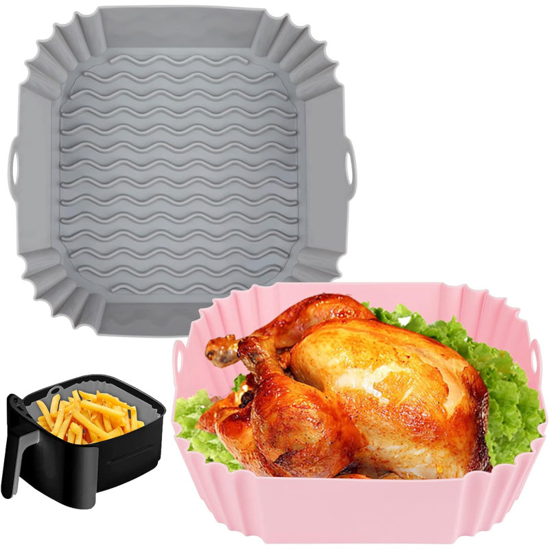 2pcs 8" Reusable Silicone Air Fryer Liners