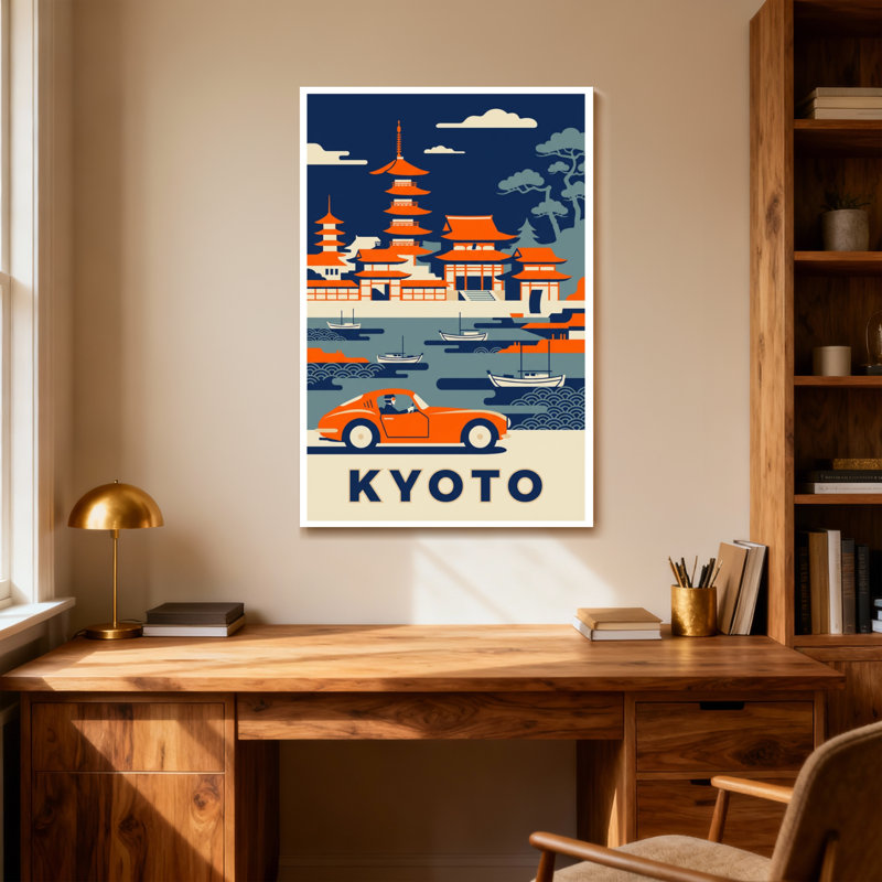 Paysage et paysages urbains Temple de Kyoto Bateau voiture Ciel Arbre Nuage Eau, H 36 po x l 24 po