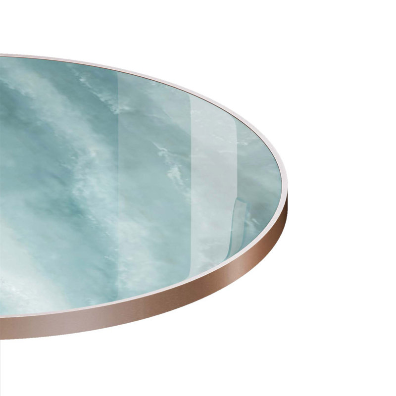 Table bistro ronde et moderne 31,5 pouces avec plateau tulipe et plateau en faux marbre, facile à assembler, structure en métal robuste