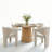 5-Piece Mid-Century Round Dining Set With Oak Finish Pedestal Table For 4-1860132063