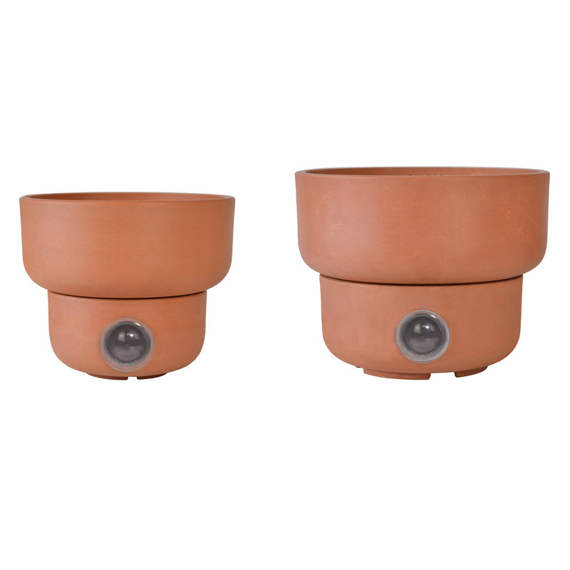 Mignon ensemble de 2 pots à plantes en forme de champignon, couleur terre cuite