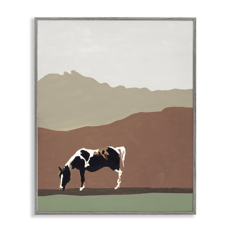 Giclée encadrée par Modern Mountains Horse, design par Patricia Pinto, H 14 po x l 11 po, Estampe numérique Farmhouse