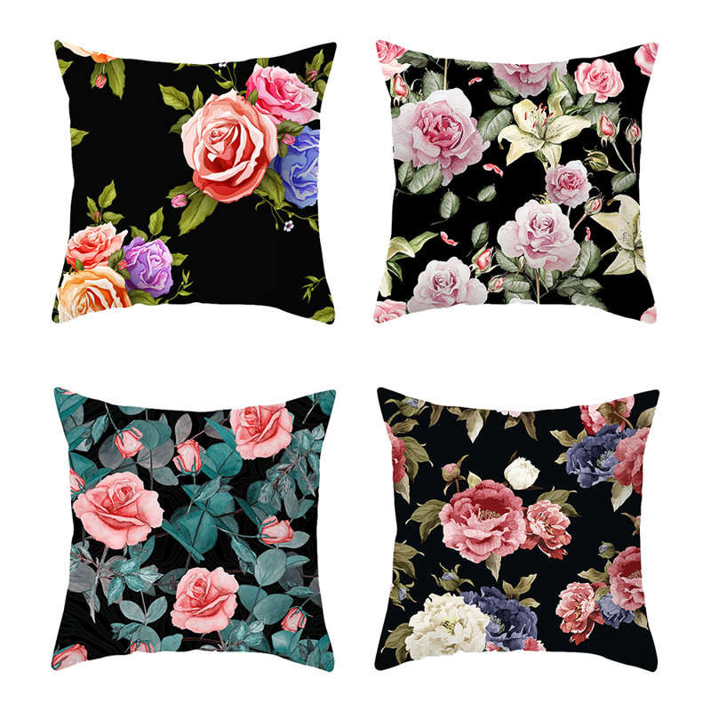 Indoor / Outdoor Floral Square Cushion Cover Cushion