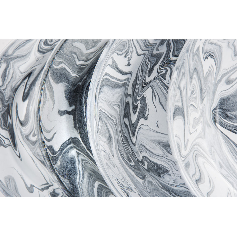 Hand Painted Enamel Ottomar 7" Plate, Black
