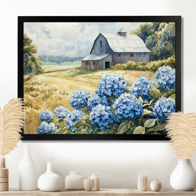 Duella Field Of Hydrangeas In The Farmyard - Hydrangea Wall Art