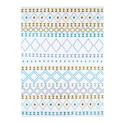 Tapis géométrique blanc / bleu Allensville