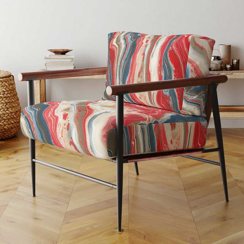 Chaise avec accoudoirs rembourrée Frode, Noir, noir, noir, noir