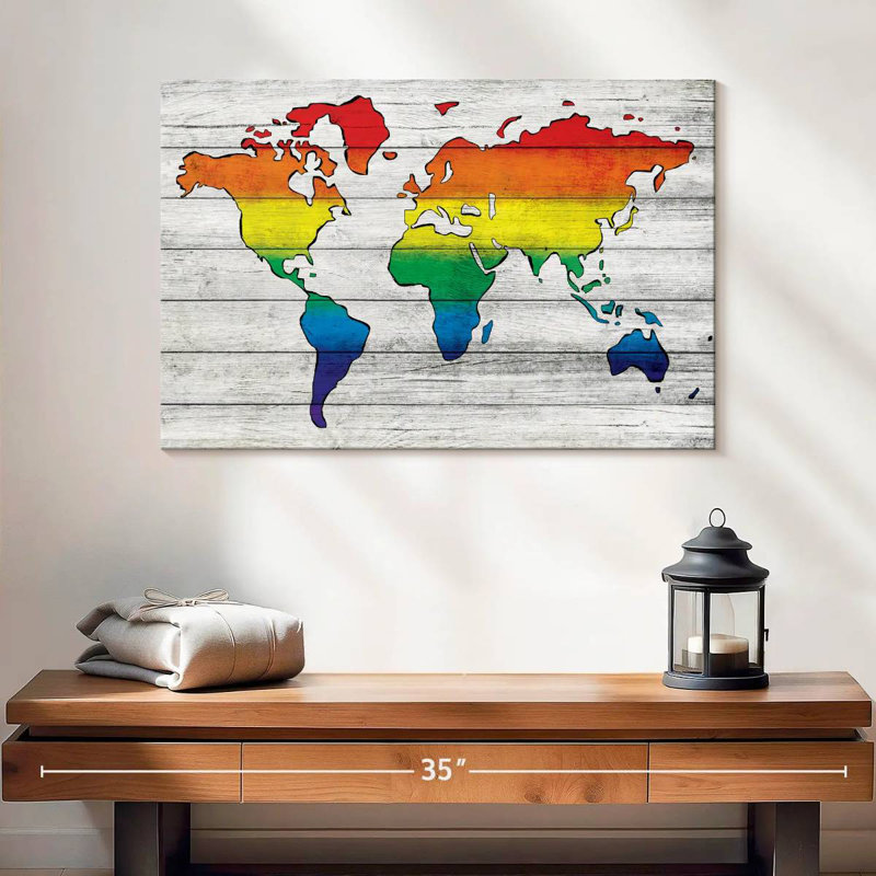 Aliaz Pride World Map, 16" H x 24" W