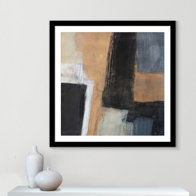 «Metallic Slate I» par Casa Fine Arts, Cadre cube noir, H 37,5 po x l 37,5 po x P 2 po