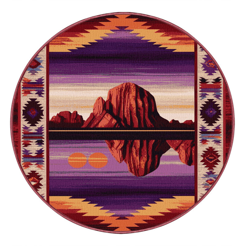  Tapis lavable Sedona Sunset Southwestern, Rond 6 pi