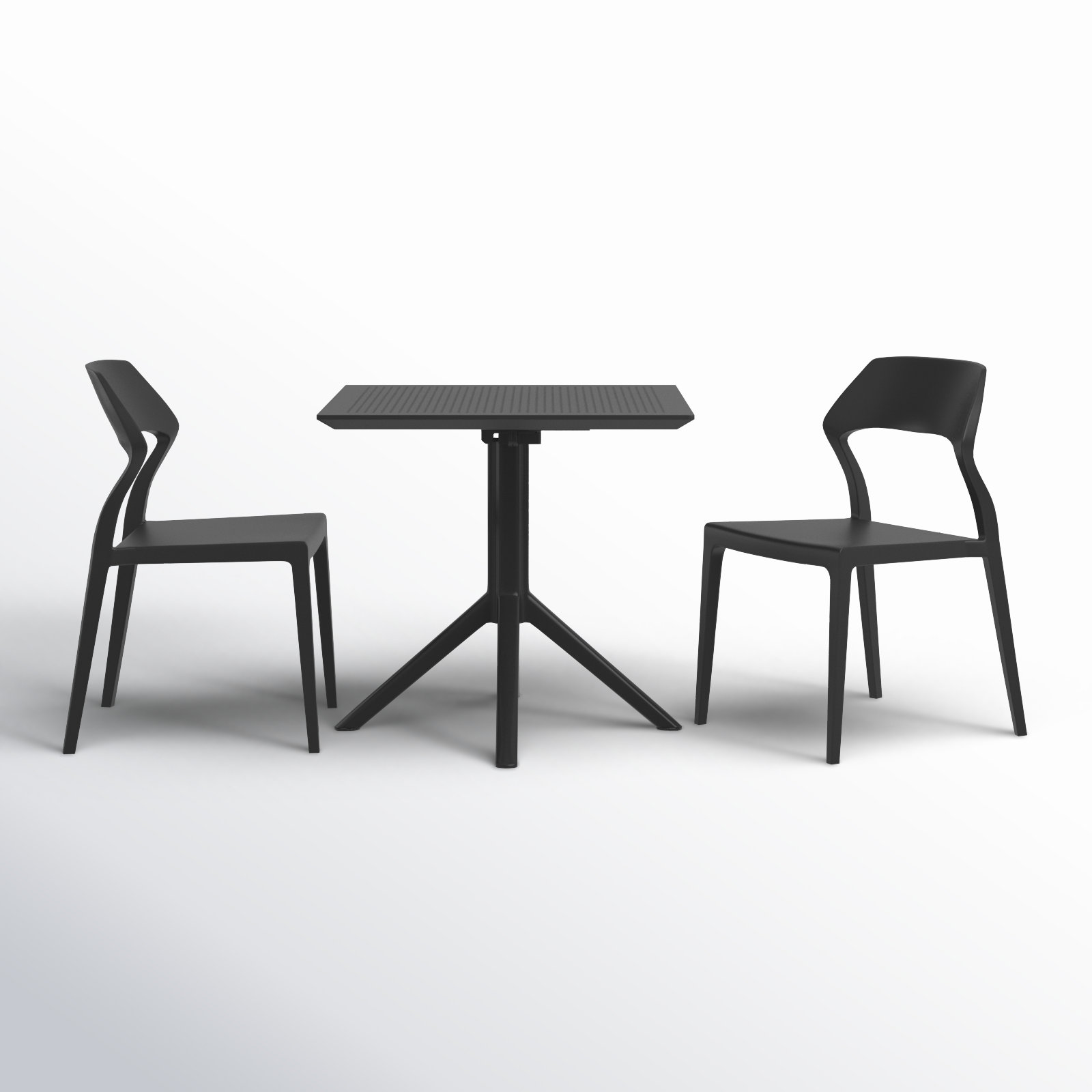 Farrah Square 2 - Person Bistro Set, Black