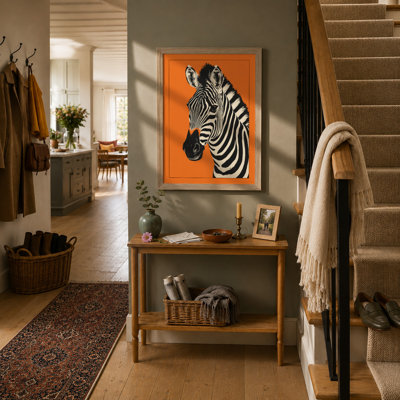 Zebra in Profile Graphic - Framed Print