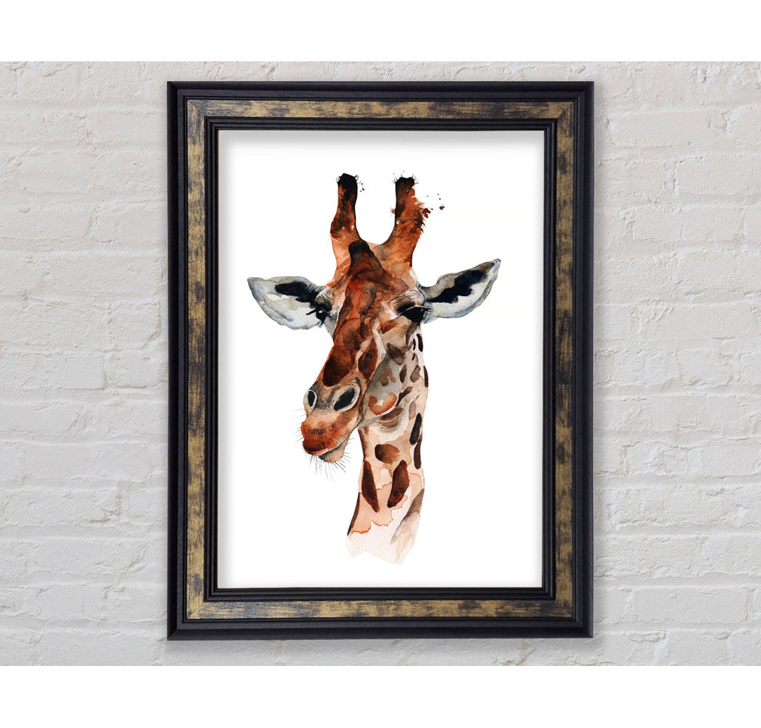 Neugierige Giraffe Gerahmter Druck