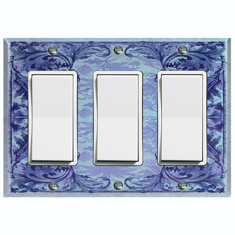 Patterned 3 - Gang Toggle Light Switch Standard Wall Plate