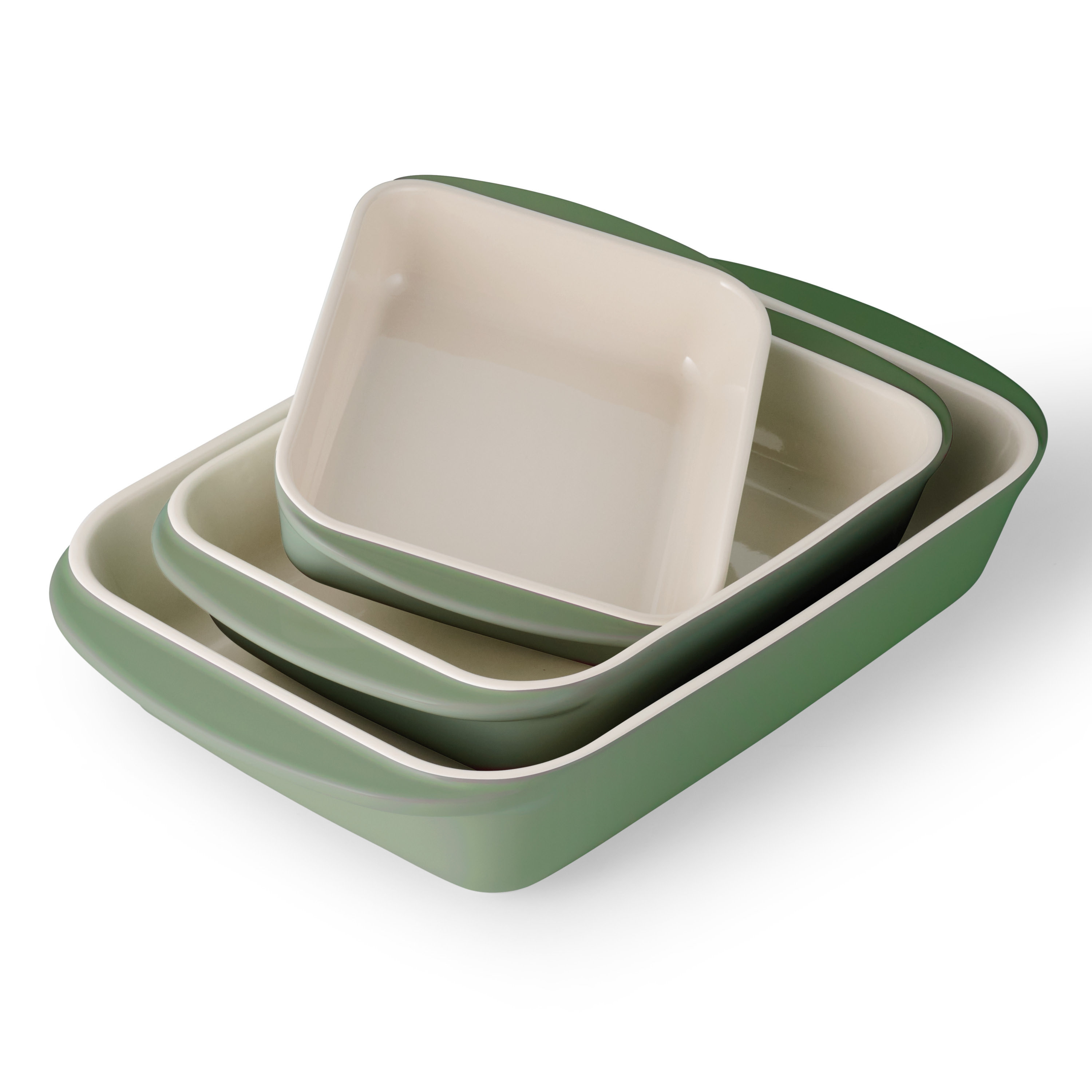 Tramontina Mae 3-piece Ceramic Porcelain Baking Pans Set, Non Stick Casserole Dishes For Oven, Rectangular Bakeware For Lasagna, Cakes And Loafs & Reviews | Wayfair
