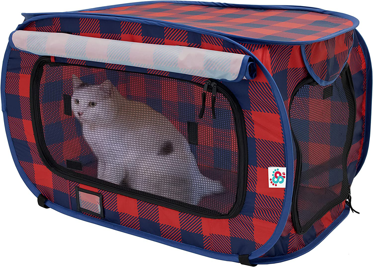Tucker Murphy Pet™ SPORT PET Large Plaid Pop Open Kennel Wayfair