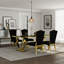 Ensemble de table de salle à manger luxueux et doré avec chaises en velours-2092906444-2092906446