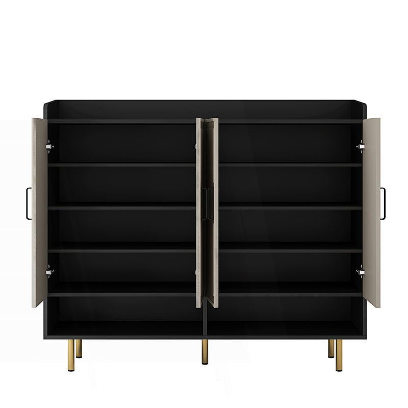 Armoire à chaussures moderne avec 4 portes, grande armoire de rangement pour chaussures moderne