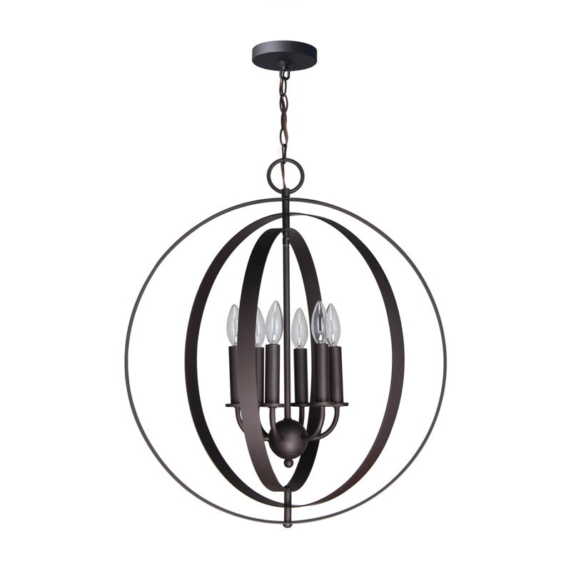 Lando 6 - Light Globe Chandelier, Bronze