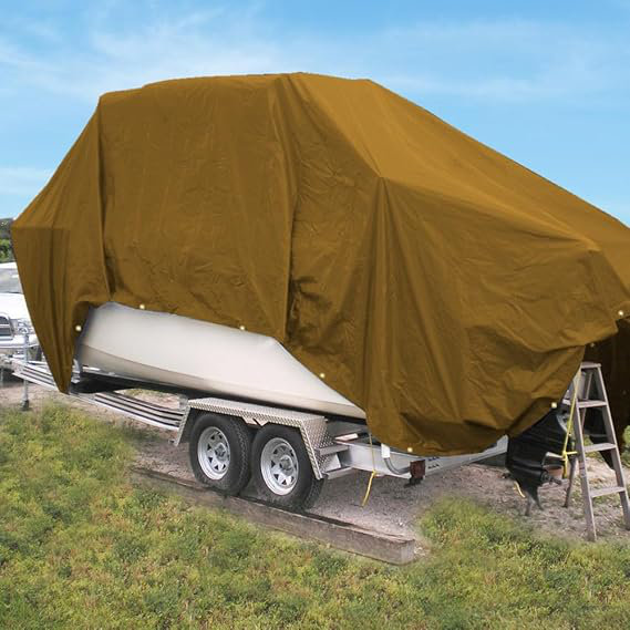 Waterproof Poly Tarp, 3 Oz, 100 Gsm, 5 Mil Thick, Wind & Uv Resistant Multipurpose Plastic Camping Tarp With Reinforced Edges & Rust Proof Grommets (5" L X 7" W, Brown)