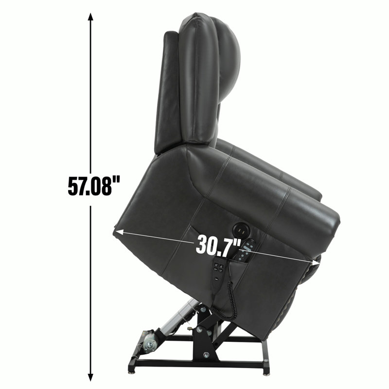 Fauteuil inclinable électrique Eysan, Similicuir gris