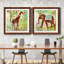Bali girafe - ensemble de 2 peintures encadrées-960803515-960803514