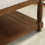 Grande table basse carrée avec repose-pieds capitonné en lin et tablette en bois massif, ivoire | Idée de cadeau-1497249670