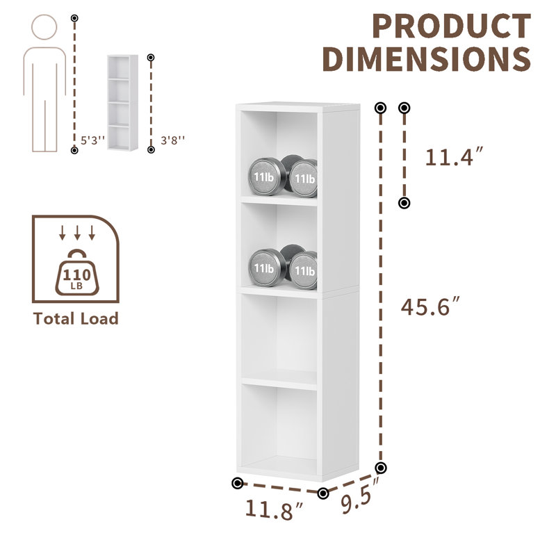 Étagère de rangement à 2 niveaux pour bibliothèque, bibliothèque ouverte de 23,7 po, unité de rangement pour bibliothèque au sol, rétro