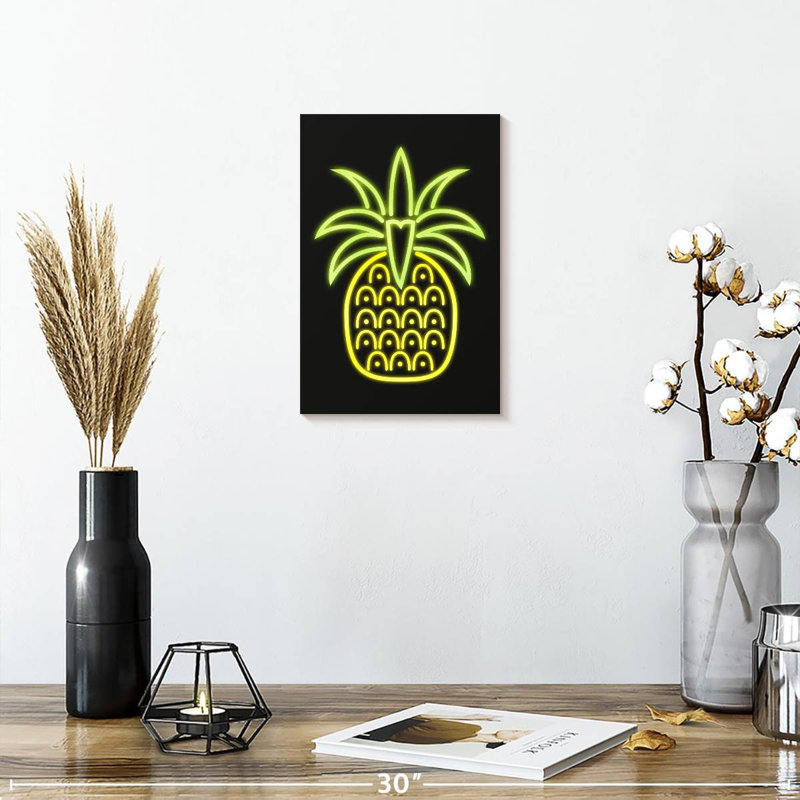 Yarlin Neon Pineapple, 12" H x 8" W