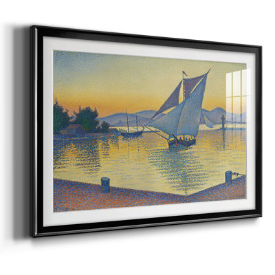 Coucher de soleil, pêche à la sardine, Concarneau-Paul Signac - reproduction encadrée avec passe-partout et verre - 1891