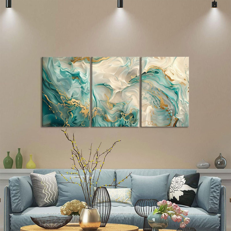 3 Piece Wrapped Canvas Print, 40 cm H x 90 cm W