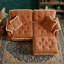 Canapé en L en forme de L avec siège profond, causeuse modulaire en chenille avec repose-pieds à pompons et garniture capitonnée pour petits espaces de salon, orange-130146788-130146789