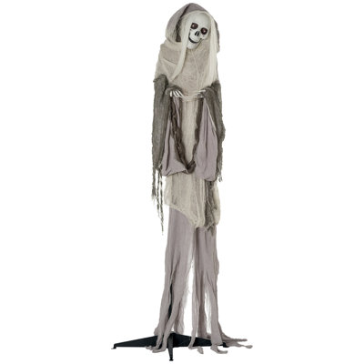 6ft Animated Prop Skeleton Witch, Indoor Halloween Decorations