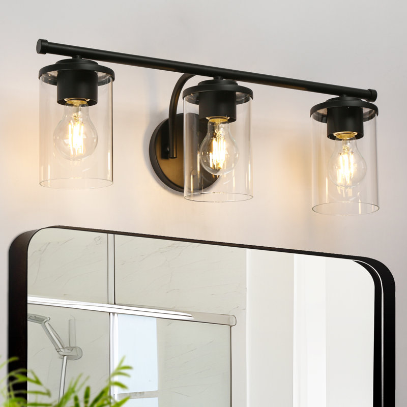 Éclairage de salle de bain à intensité variable 3 lumières Escarment, Noir mat