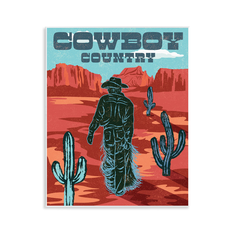 Plaque murale Cowboy Country, scène par Diane Labombarbe