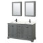 Ensemble de meuble-lavabo double autoportant 80 po avec plateau en quartz Deborah-98208027-98208028-98208033