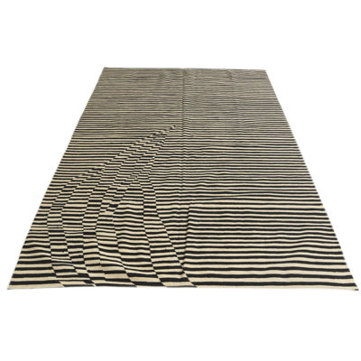 Tapis noir et crème Orta