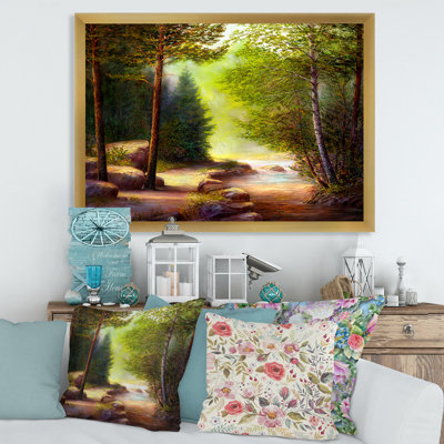 «Morning Sunlight Through The Spring Trees», peinture sur toile