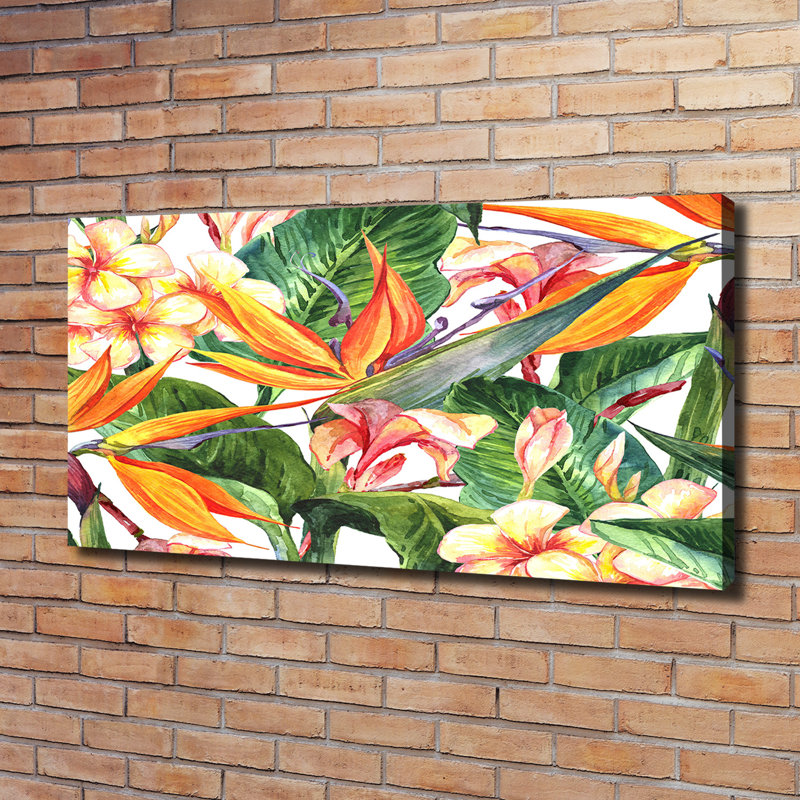 Tropical Flowers - Wrapped Canvas Print