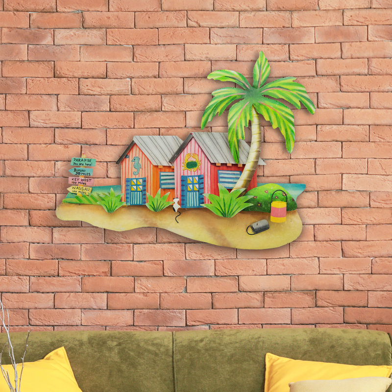 Handmade Coastal Plants & Flowers Wall Decor on Metal